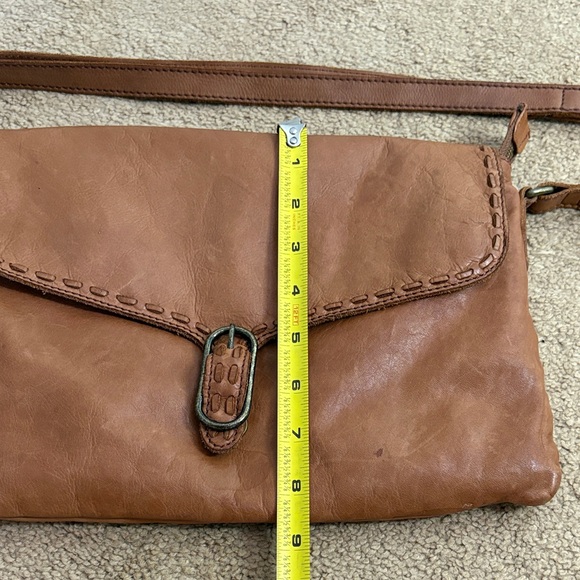 100% Genuine Brown Leather Crossbody Bag Satchel Purse Adjustable Straps Cowboy - Picture 13 of 13